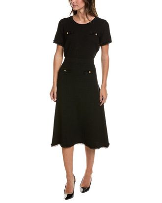 Adrianna Papell Waffle Textured A-Line Midi Dress