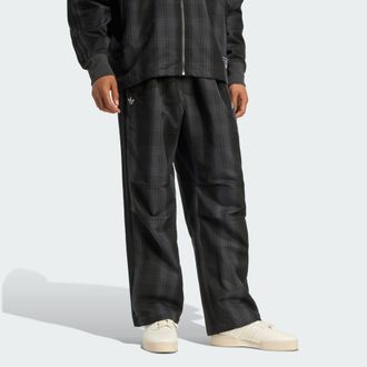 adidas Originals Mens & ALL BLACKS FIREBIRD PLAID TRACK PANT - Charcoal - Size X-Large
