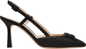 Bally Womens Eva High Heel Slingback Leather Pumps In Black