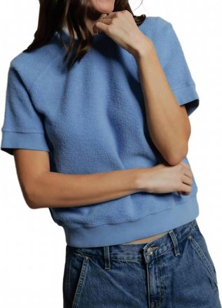 perfectwhitetee Ziggy Short Sleeve Sweatshirt In Pacific Blue
