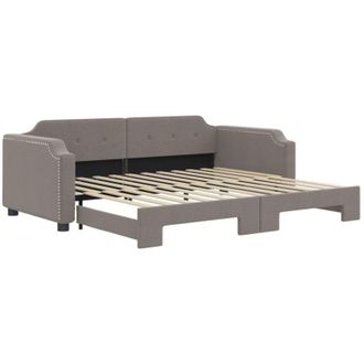 vidaXL Sof&aacute; Cama Nido Tela Gris Taupe 90x200 Cm Vidaxl