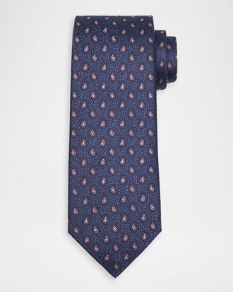 Isaia Men & apos;s Paisley Silk Tie
