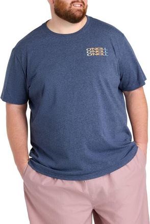 O'Neill Big & Tall Triple-Stack Graphic Tee V2 in Navy Heather at Nordstrom, Size 5X Big
