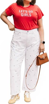 Daze Westward Barrel Leg Jean In White