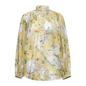Zimmermann Shirts, female, Multicolor, Size: M Floral Silk Blouse
