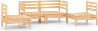 vidaXL Juego De Muebles De Jard&iacute;n 4 Piezas Madera Maciza De Pino Vidaxl