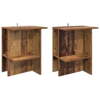 vidaXL Mesa De Caf&eacute; 2 Pcs Madera Envejecida 40 X 30 X 49 Cm Vidaxl