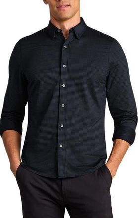 Rhone Commuter Slim Fit Button-Up Shirt in Dark Plum Check at Nordstrom, Size Small