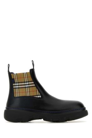 Burberry Black Leather Ankle Boots