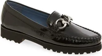 Robert Zur Soho Classic Bit Loafer - Multiple Widths Available in Black Crinkle Patent at Nordstrom, Size 10.5