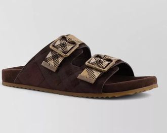 Burberry leather checked flat sandals