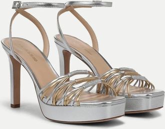 Veronica Beard Womens Beverlee Platform Sandal In Silver/pale Gold