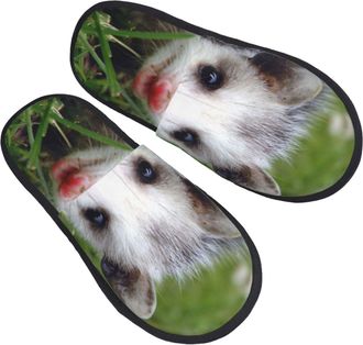 Generic Slipper Possum Hissing Lightweight Fluffy Slippers Portable House Shoes For Men Home Room L
