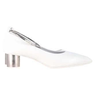 Jil Sander Womens Alima Pumps in White Leather - Ecru - Size EU 39
