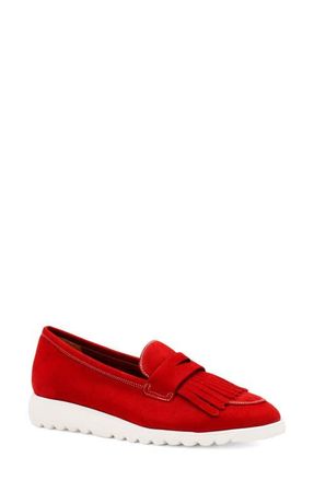 Amalfi By Rangoni Elemento Fringe Penny Loafer in Rosso Long Beach at Nordstrom, Size 8.5