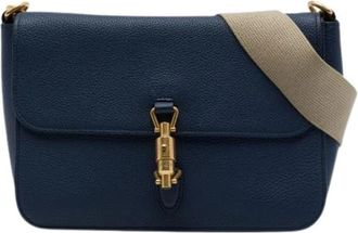 Gucci Pre-owned Jackie Crossbody Bag - Dames - Vintage Schoudertas - Blauw - ONE Size - Leer - Vintage