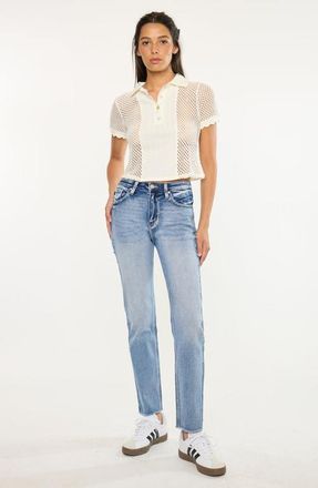 Kancan Sadie High Rise Straight Leg Jeans in Medium Wash at Nordstrom, Size 26