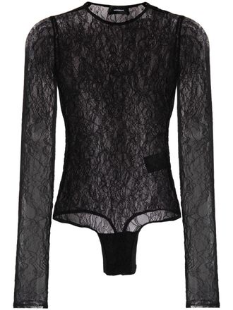 Wardrobe.NYC Body semi trasparente in pizzo - Nero
