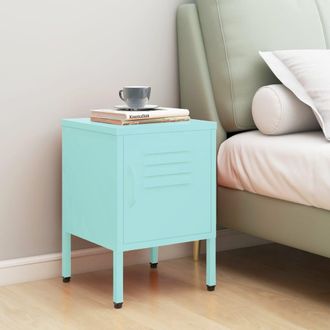 vidaXL Furniture Limited - Mesita De Noche Acero Verde Menta 35x35x51 Cm