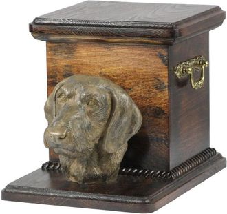 OEM Teckel De Pelo Duro - Urna Para Cenizas De Perro Con Estatuilla, Elegante Urna Para Perro, Urna &Uacute;nica Con Busto De Perro De Art-dog