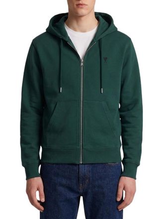 Ami Green Zip Up Logo Hoodie