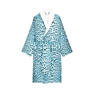 Roberto Cavalli Dressing Gown met dierenprint - Heren - Badjassen - Blauw - L - Nachtkleding
