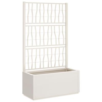 vidaXL Jardinera Con Enrejado Pp Blanco 80x36x140 Cm Vidaxl