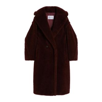 Max Mara Single-Breasted Coats, female, Brown, Size: XS Abrigo Teddy