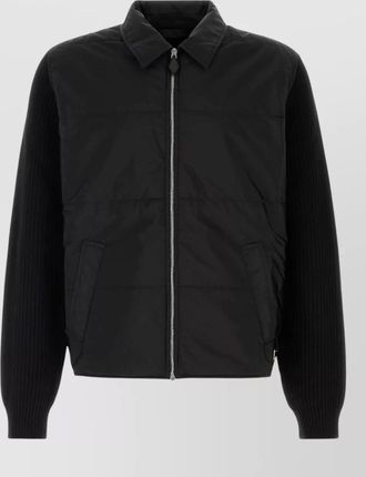 Prada wool ribbed knit padded jacket