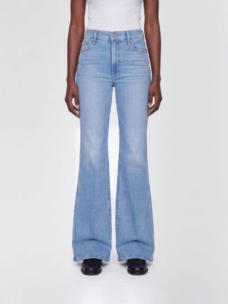 Mother Jeans a zampa e vita alta in denim di cotone stretch