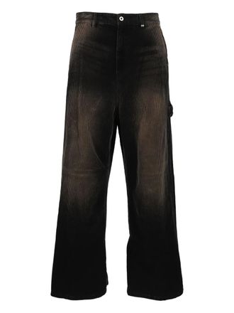 We11done corduroy washed-effect carpenter trousers - Black
