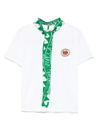Alessandro Enriquez T-shirt con dettaglio foulard - Bianco