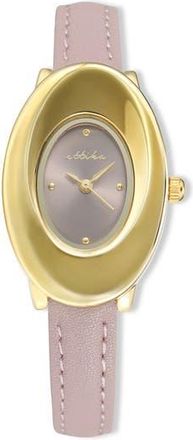 Ettika Thick Dome Quartz Leather Strap Watch, 24mm x 36.8mm in Blush at Nordstrom Rack