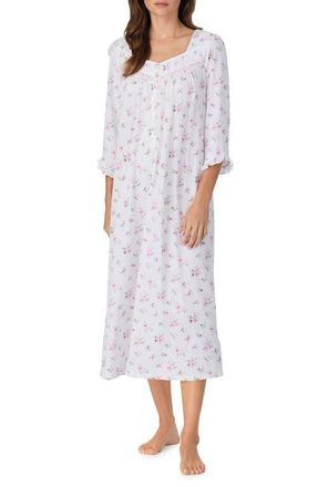 Eileen West Cotton Ballet Nightgown in Pink Bouquet at Nordstrom, Size X-Large