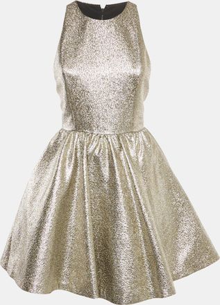 Alice & Olivia Alice + Olivia Metallic Brocade Sleeveless Mini Dress