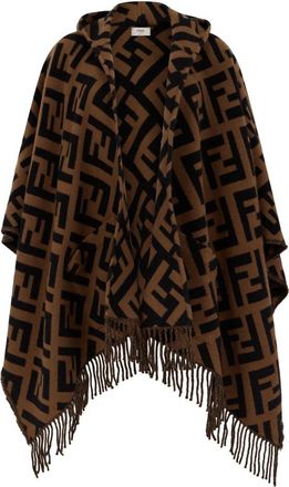 Fendi Jassen, Dames, Bruin, ONE Size, Kasjmier, FF Poncho