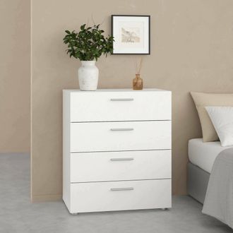 Dmora Commode &Agrave; Quatre Tiroirs, Couleur Blanche, 70 X 82 X 40 Cm - Dmora