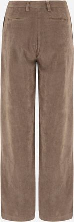 F.it Womens Tailored Corduroy Trousers Beige Polyester
