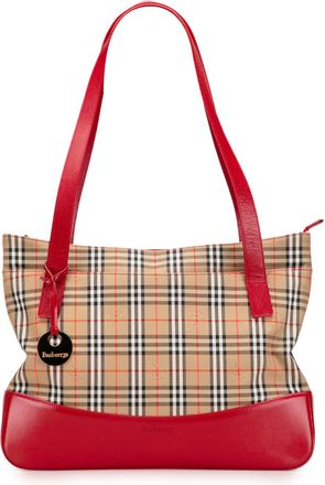 Burberry Pre-owned Womens Haymarket Check Canvas Tote - Nude Textile - One Size
