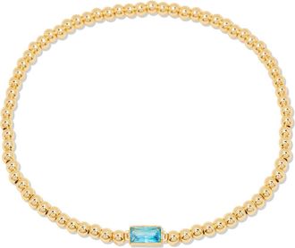 Brook & York Kylie Birthstone Beaded Stretch Bracelet in Gold - December at Nordstrom