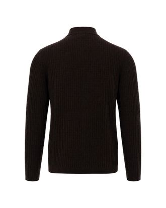 Emporio Armani Virgin Wool Ribbed Cardigan - Brown