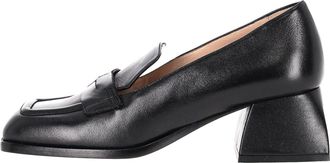 Nodaleto Square Toe Pumps in Black Leather