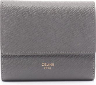 Celine Gray Leather Wallet (Tri-Fold) (Pre-Owned)