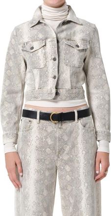 Citizens Of Humanity Charisse Shrunken Denim Jacket in Python Snake P at Nordstrom, Size X-Small