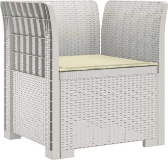 vidaXL Sill&oacute;n Individual Con Coj&iacute;n Apariencia De Ratan Pp Blanco Vidaxl