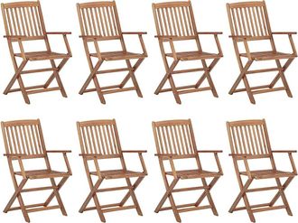 vidaXL Vidaxl - Sillas De Exterior Plegables 8 Uds Madera Maciza Acacia