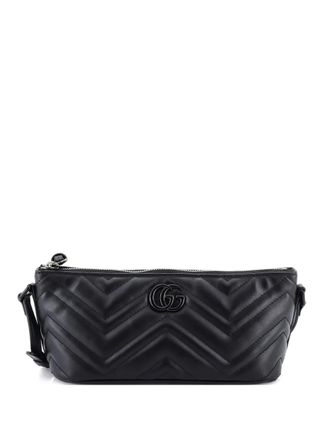 Gucci GG Marmont Pochette Shoulder Bag Matelasse Leather Small hobo bag - Nero