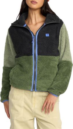 Billabong Switchback Zip High Pile Fleece Jacket in Hunter at Nordstrom, Size X-Small