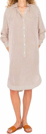 Kule Madrid Midi Shirt Dress In Cream/bronze
