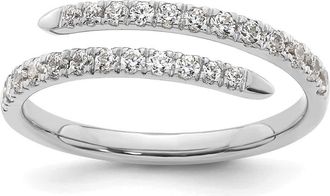 Diamond2Deal 14k White Gold Lab Grown Diamond Wedding Band Ring 0.37Ct Clarity- VS Color- D-E